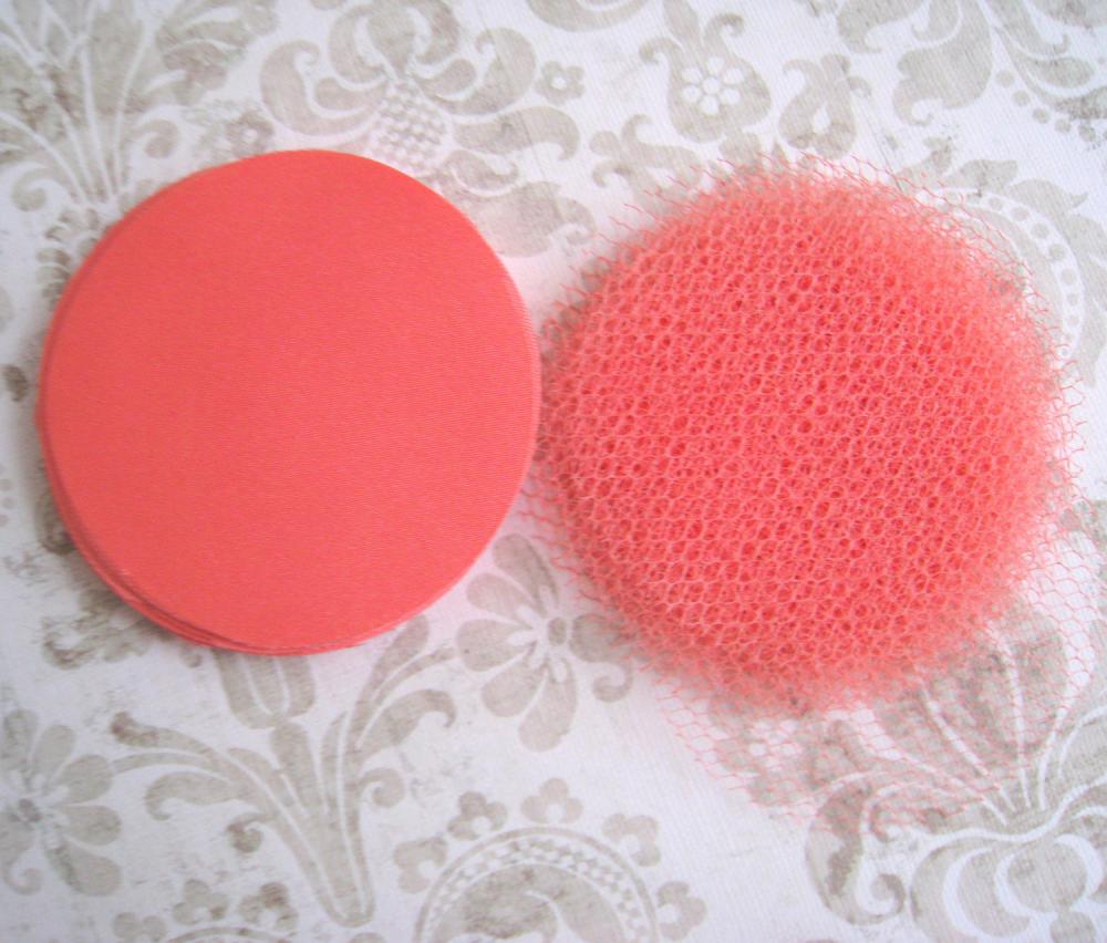 100 Pieces, 3 Inches, Salmon Pink Bridal Satin And Tulle Fabric Circles To Make Diy Fabric Flower Appliques, Embellishment